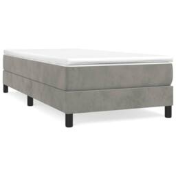 Berkfield Home Bed Frame without Mattress Light Grey Single Velvet (UK/IE/FI/NO only) - thumbnail 1