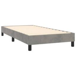 Berkfield Home Bed Frame without Mattress Light Grey Single Velvet (UK/IE/FI/NO only) - thumbnail 4