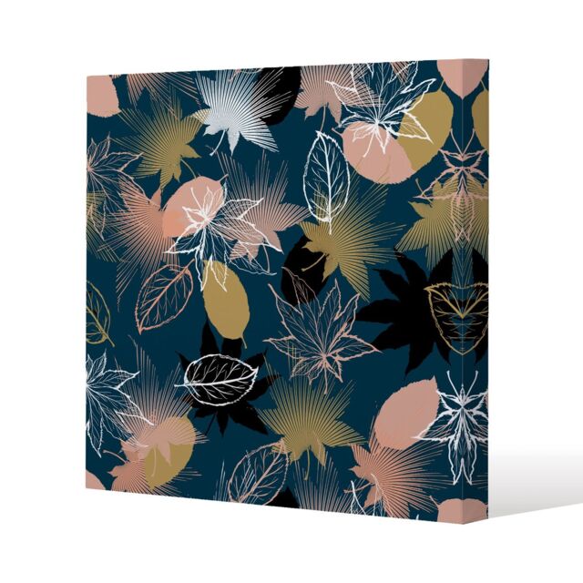 Benjamin Tate Design Maple Leaves Slim Style Canvas Print 90x90cm in Natural - Size: 90x90 cm - image 1