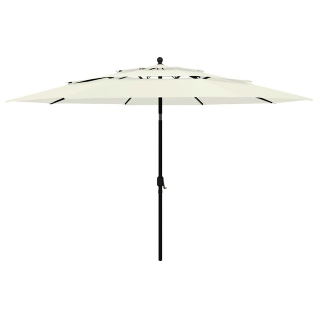 Berkfield Home 3-Tier Parasol with Aluminium Pole Sand 3.5 m in Beige - image 1
