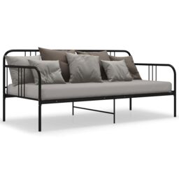 Berkfield Home Sofa Bed Frame Black Metal 90x200 cm - thumbnail 6