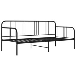 Berkfield Home Sofa Bed Frame Black Metal 90x200 cm - thumbnail 2