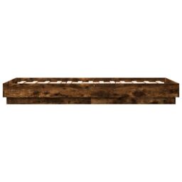 Berkfield Home Bed Frame without Mattress Smoked Oak 90x190 cm Single Engineered Wood in Brown - thumbnail 5