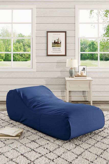 Dense Filling Comfy Polyester Lounger for Living Room in Blue - image 1