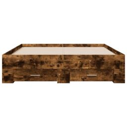 Berkfield Home Bed Frame with Drawers without Mattress Smoked Oak 120x200 cm in Brown - Size: Small Double - thumbnail 4