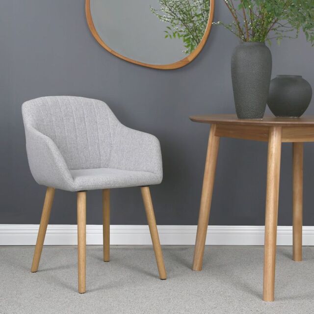 Home Garden Direct Luciano Upholstered Armchair in Premium Textured Linen in Grey - image 1