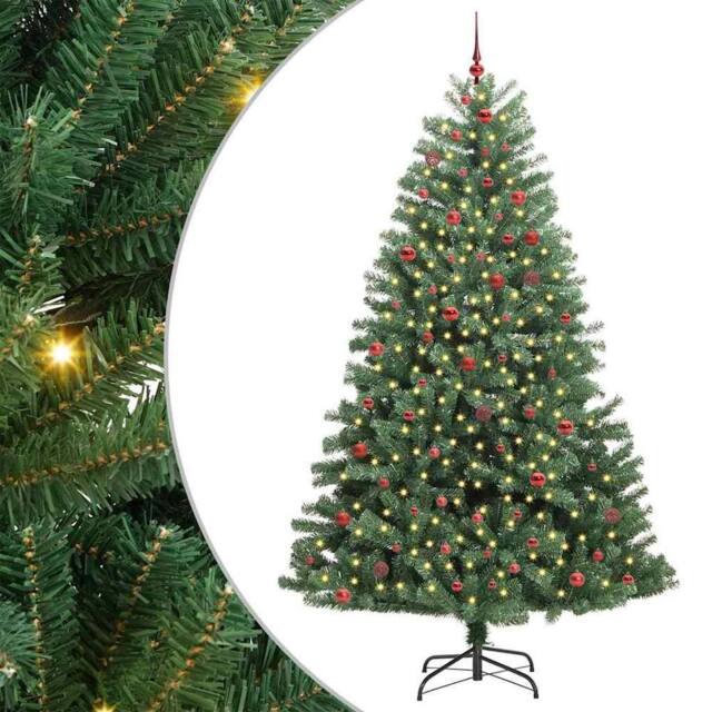 Berkfield Home Artificial Hinged Christmas Tree Green 270 cm PVC & Metal - image 1