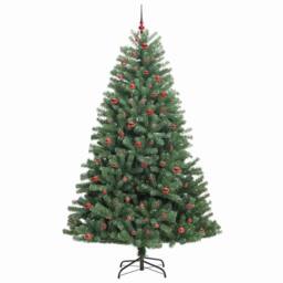 Berkfield Home Artificial Hinged Christmas Tree Green 270 cm PVC & Metal - thumbnail 3
