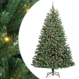 Berkfield Home Artificial Hinged Christmas Tree Green 270 cm PVC & Metal