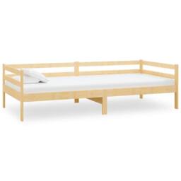 Berkfield Home Day Bed Solid Pinewood 90x200 cm in Light Brown - thumbnail 1