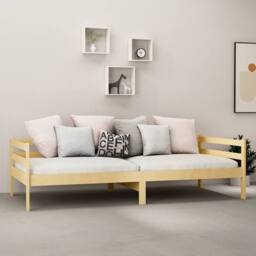 Berkfield Home Day Bed Solid Pinewood 90x200 cm in Light Brown - thumbnail 3