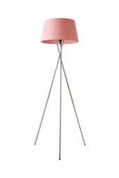 ValueLights Camden Polished Chrome Tripod Floor Lamp with Pink Tapered Lamp Shade in Pale Pink - thumbnail 6