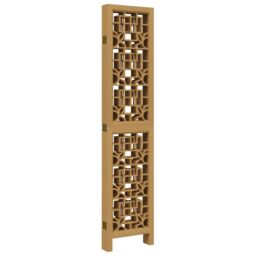 Berkfield Home Room Divider 6 Panels Brown Solid Wood Paulownia - thumbnail 5