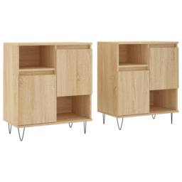 Berkfield Home Sideboards 2 pcs Sonoma Oak Engineered Wood in Light Tan - thumbnail 1