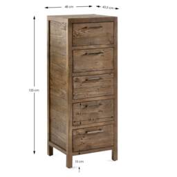 Cheshire Premium Legacy 5 Drawer Tallboy - Cashew in Beige - thumbnail 6