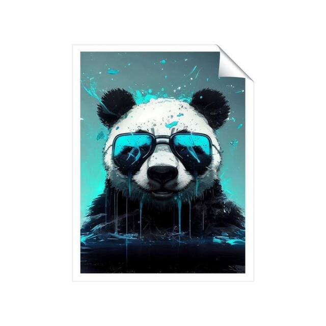 "Warren Reed - Designer Panda With Blue Glasses Splashart Unframed Art Print - Size: W8"" x H10""" - image 1