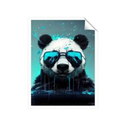"Warren Reed - Designer Panda With Blue Glasses Splashart Unframed Art Print - Size: W8"" x H10""" - thumbnail 1