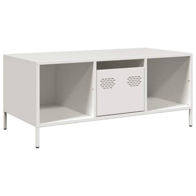 Berkfield Home Coffee Table White 101.5x50x43.5 cm Cold-rolled Steel - image 1