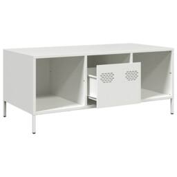 Berkfield Home Coffee Table White 101.5x50x43.5 cm Cold-rolled Steel - thumbnail 5