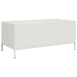 Berkfield Home Coffee Table White 101.5x50x43.5 cm Cold-rolled Steel - thumbnail 7