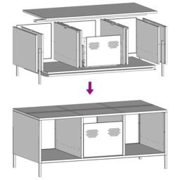 Berkfield Home Coffee Table White 101.5x50x43.5 cm Cold-rolled Steel - thumbnail 8