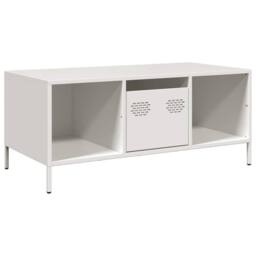 Berkfield Home Coffee Table White 101.5x50x43.5 cm Cold-rolled Steel - thumbnail 1