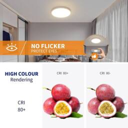 Goeco LED Ceiling Light, 30 cm, 24 W IP54 Bathroom LED Ceiling Light, 4500K in White - thumbnail 4