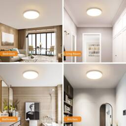 Goeco LED Ceiling Light, 30 cm, 24 W IP54 Bathroom LED Ceiling Light, 4500K in White - thumbnail 5