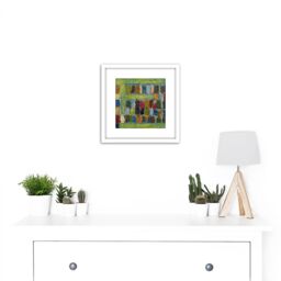 Artery8 Coulon 1970 Composition 3 Abstract Painting 8X8 Inch Square Wooden Framed Wall Art Print Picture with Mount in White - thumbnail 2