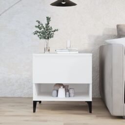 Berkfield Home Side Table White 50x46x50 cm Engineered Wood - Size: 50 x 46 x 50 cm - thumbnail 1