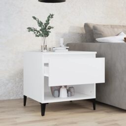 Berkfield Home Side Table White 50x46x50 cm Engineered Wood - Size: 50 x 46 x 50 cm - thumbnail 3