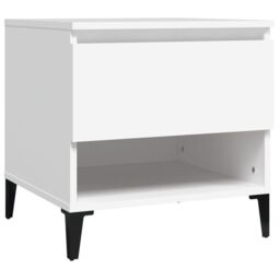 Berkfield Home Side Table White 50x46x50 cm Engineered Wood - Size: 50 x 46 x 50 cm - thumbnail 2