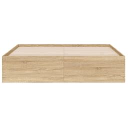 Berkfield Home Bed Frame with Drawers without Mattress Sonoma Oak 140x200 cm in Brown - thumbnail 6