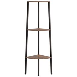 Berkfield Home 3-Tier Corner Shelf Dark Brown & Black 45.5x31.5x120 cm - thumbnail 3
