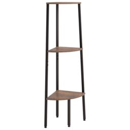 Berkfield Home 3-Tier Corner Shelf Dark Brown & Black 45.5x31.5x120 cm - thumbnail 2
