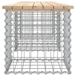 Berkfield Home Garden Bench Gabion Design 203x44x42 cm Solid Wood Pine in Brown - Size: 203 x 44 x 42 cm - thumbnail 4
