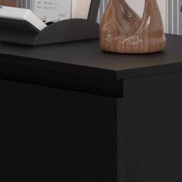 SPETLEK Chest of Drawers 3 Drawer Matt Black Bedroom - Size: 0.6m2 - thumbnail 3