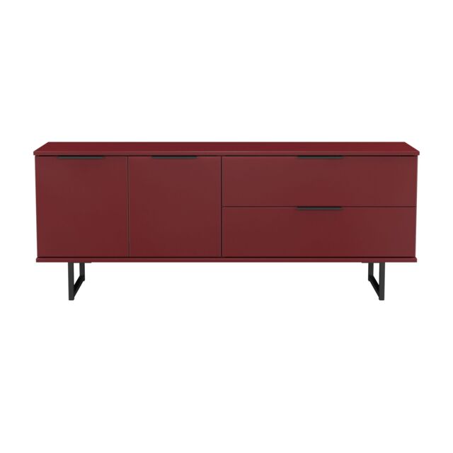 Ready Assembled 2 U Fuji 2 Drawer 2 Door Wide Sideboard (Ready Assembled) in Dark Red - image 1