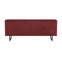 Ready Assembled 2 U Fuji 2 Drawer 2 Door Wide Sideboard (Ready Assembled) in Dark Red