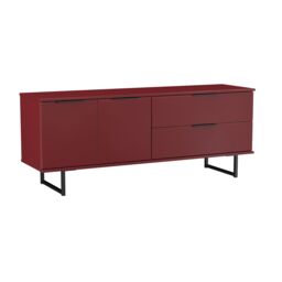 Ready Assembled 2 U Fuji 2 Drawer 2 Door Wide Sideboard (Ready Assembled) in Dark Red - thumbnail 7