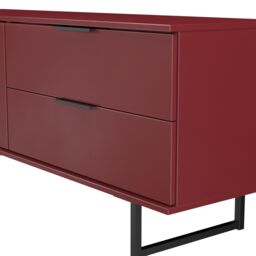 Ready Assembled 2 U Fuji 2 Drawer 2 Door Wide Sideboard (Ready Assembled) in Dark Red - thumbnail 4