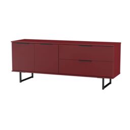 Ready Assembled 2 U Fuji 2 Drawer 2 Door Wide Sideboard (Ready Assembled) in Dark Red - thumbnail 3