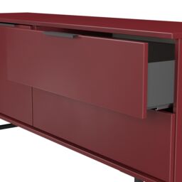 Ready Assembled 2 U Fuji 2 Drawer 2 Door Wide Sideboard (Ready Assembled) in Dark Red - thumbnail 6