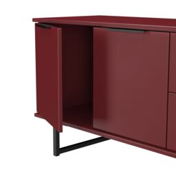 Ready Assembled 2 U Fuji 2 Drawer 2 Door Wide Sideboard (Ready Assembled) in Dark Red - thumbnail 5