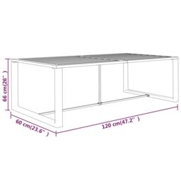 Berkfield Home Outdoor Dining Table Anthracite 120x60x66 cm Aluminium in Black - Size: 120 x 60 x 66 cm - thumbnail 5