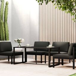 Berkfield Home Outdoor Dining Table Anthracite 120x60x66 cm Aluminium in Black - Size: 120 x 60 x 66 cm - thumbnail 1