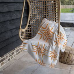 Benjamin Tate Design Orange Ravishing Boho Chic Blanket in Natural - Size: 120 cm x 150 cm - thumbnail 4