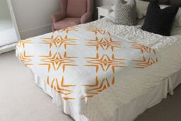 Benjamin Tate Design Orange Ravishing Boho Chic Blanket in Natural - Size: 120 cm x 150 cm - thumbnail 3