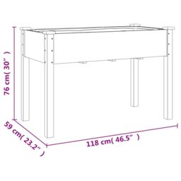 Berkfield Home Wheeled Planter with Liner Grey 118x59x80 cm Solid Wood Fir - Size: 118 x 59 x 80 cm - thumbnail 8
