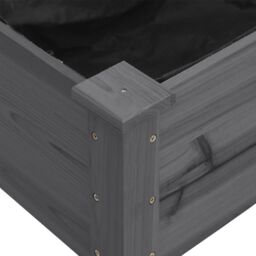 Berkfield Home Wheeled Planter with Liner Grey 118x59x80 cm Solid Wood Fir - Size: 118 x 59 x 80 cm - thumbnail 4